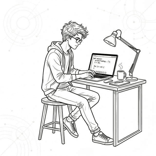 Developer sketching and coding